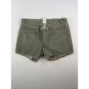 GAP Corduroy Cut Off Shorts Womens Size 4 Green Mid Rise